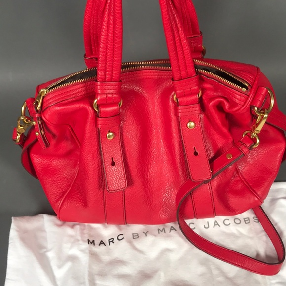 Marc by Marc Jacobs Red Leather Satchel Purse - Picture 3 of 7